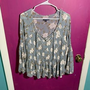 Blueish/Grayish Floral Top